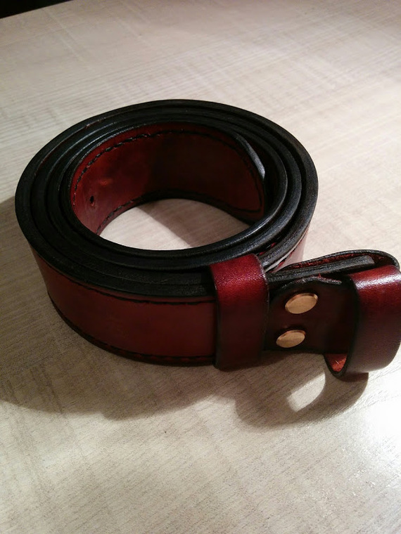 Belt. - My, Leather, Handmade, With your own hands, Leather craft, Belt, Leather belt, Longpost