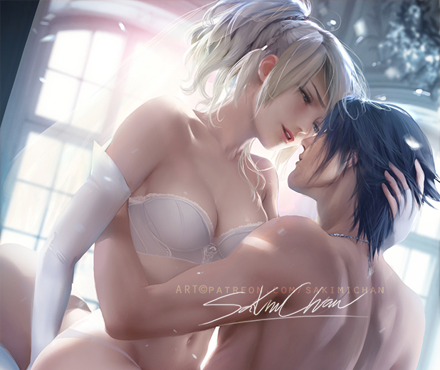 Lunafreya X Noctis - NSFW, Deviantart, Art, Drawing, Pair, Final Fantasy, Lunafreya Nox Fleuret, Noctis Lucis Caelum, Sakimichan