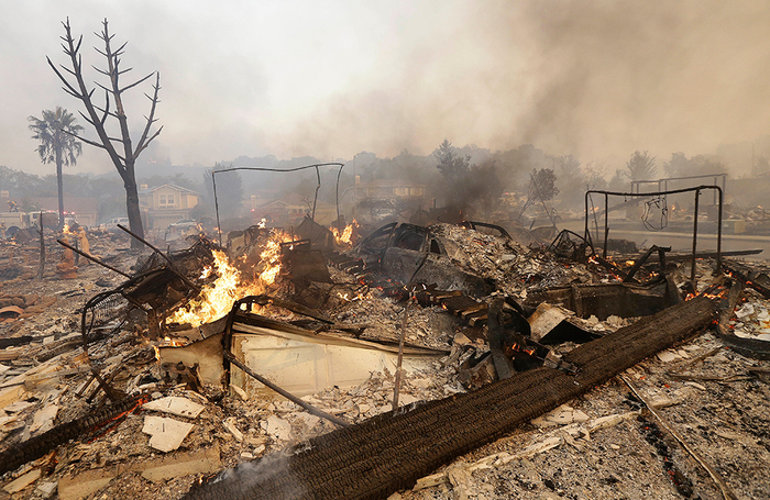 Сгоревший город Санта-Роза в Калифорнии Санта-Роза, пожар, фотография, длиннопост, США