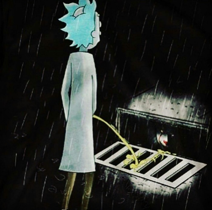 Pennywise was expecting another victim that rainy day. - Rick and Morty, It, Art