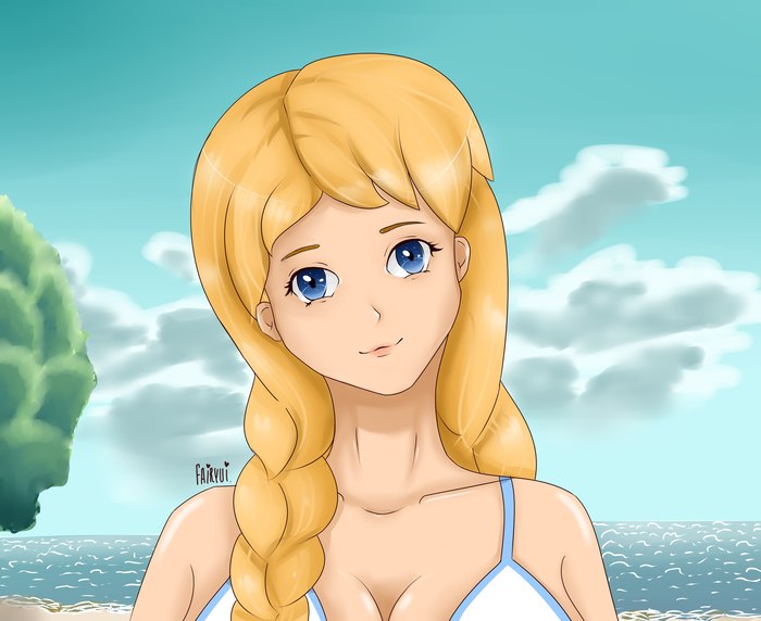 I saw that Slavyana is almost never drawn, and I decided to fix it (c) - Endless summer, Visual novel, Glorifying, Art, 