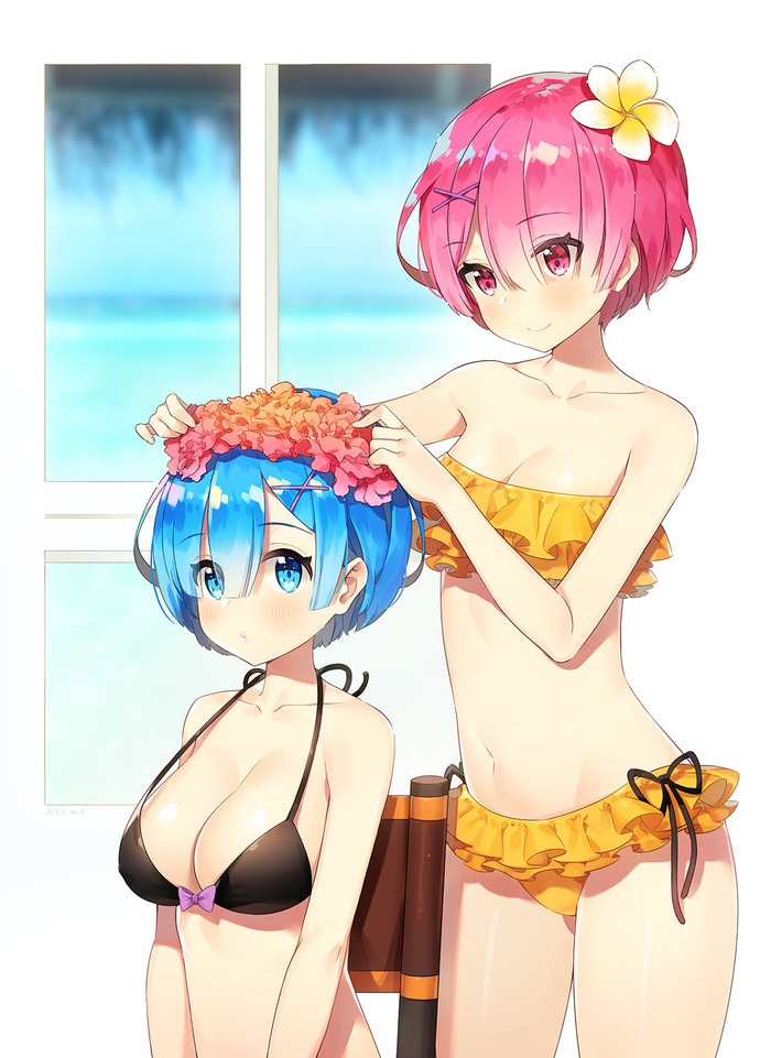 Rem and Ram [re: zero] - Rem, Ram, Anime, Anime art, Re: Zero Kara, Pixiv, Rem (Re: Zero Kara), Ram (Re: Zero Kara)