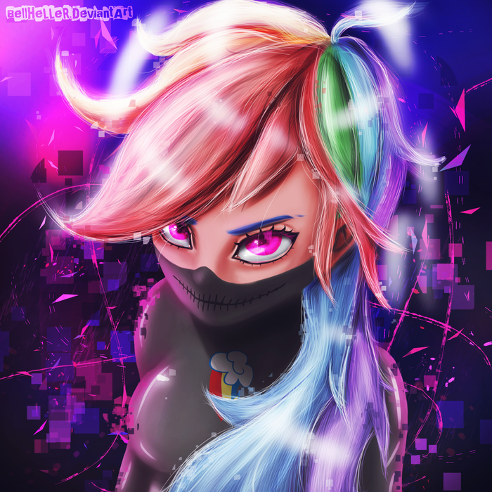 Rainbow hacker My Little Pony, Ponyart, Rainbow Dash, 