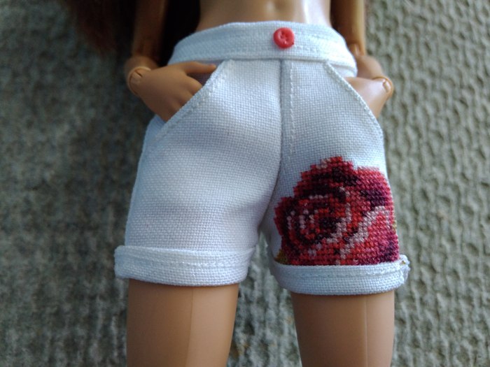 My various miniatures - My, Embroidery, Cross-stitch, Backpack, Miniature, Miniatures, Doll, Sewing, the Rose, Longpost