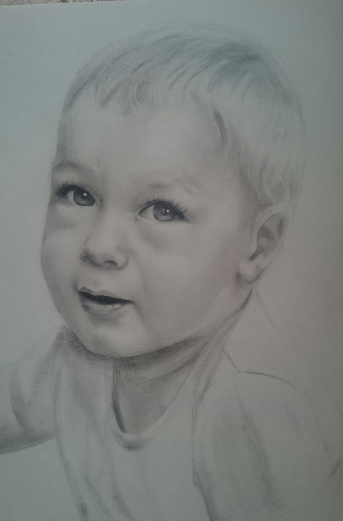 Portrait of a child. - Portrait, My, Simple pencil