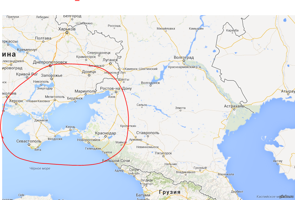 Карта крыма и сочи с городами подробная