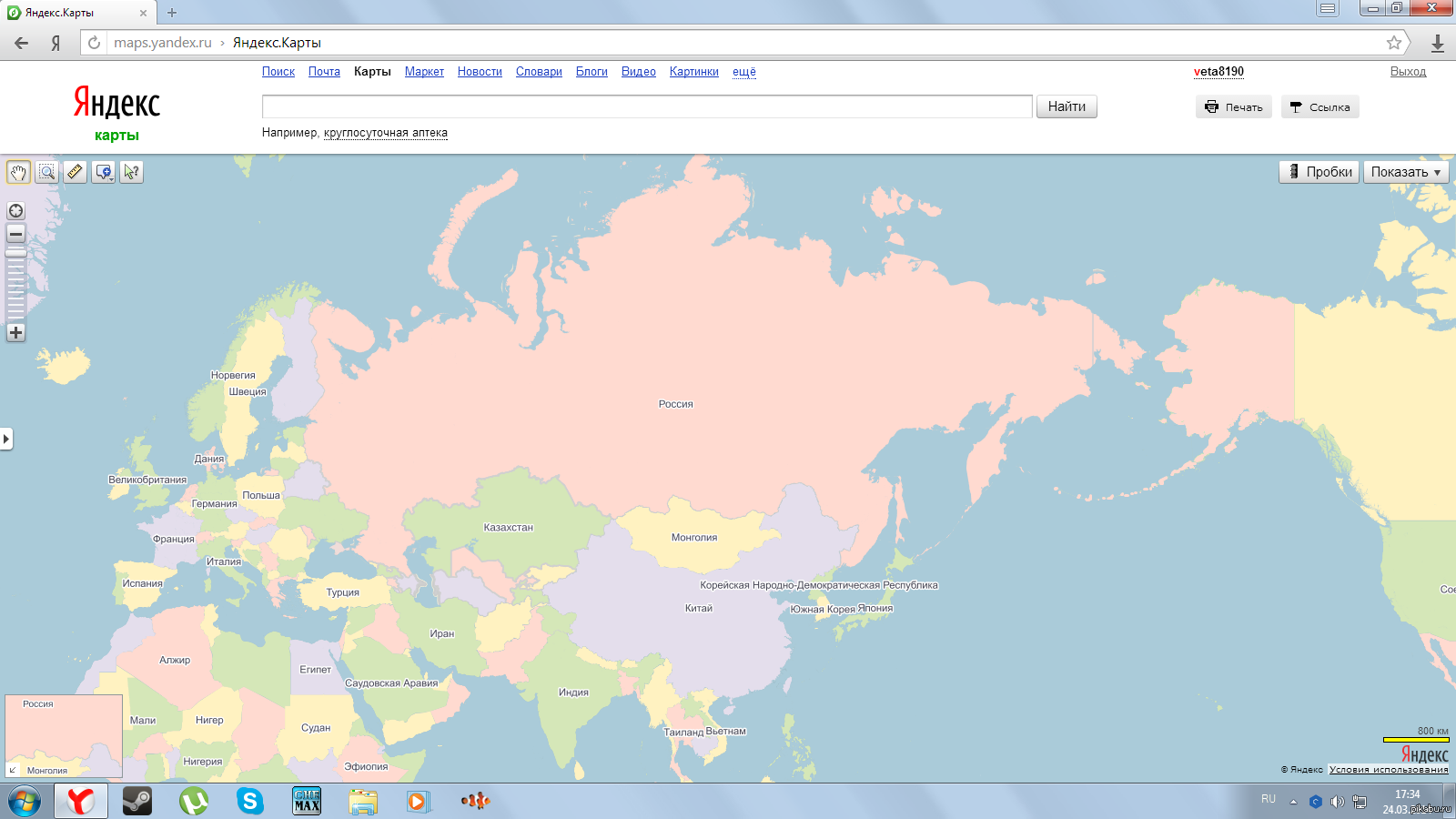 Яндекс карта России
