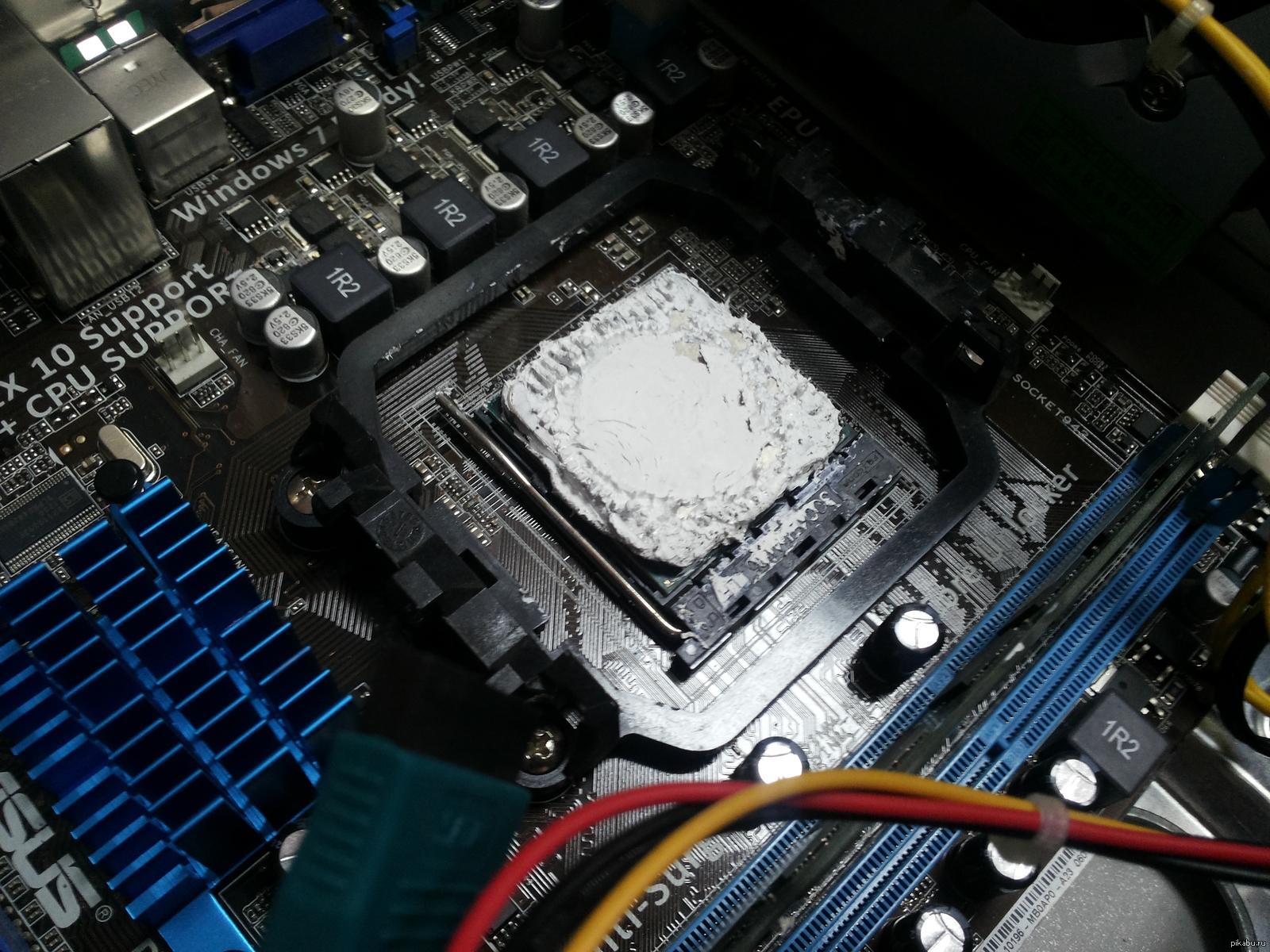 They brought the system unit, with the problem turns off - My, CPU, Repair, Service, Thermal paste, Motherboard, Overheat