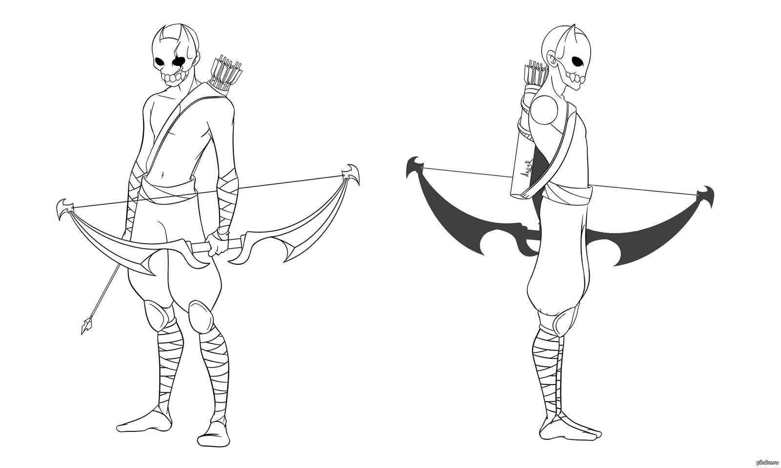 Поза для рисования персонажей лучник