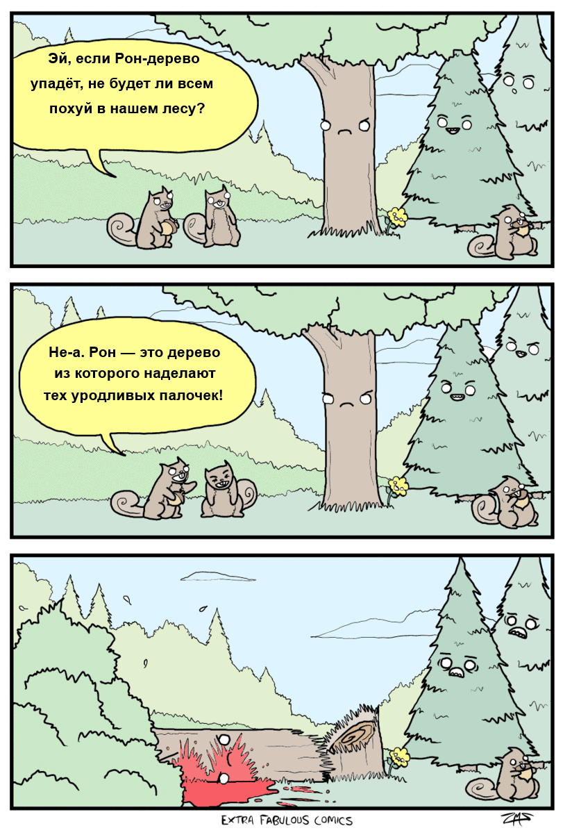 touchy tree - Comics, Beavers, Tree, Resentment, GIF