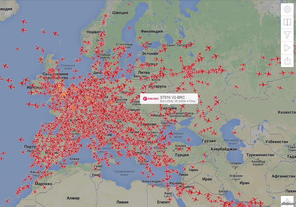 Самолеты сейчас карта