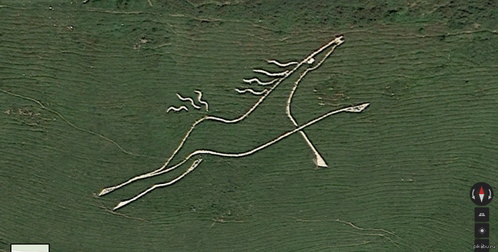 White Horse near the English Channel - My, Horses, English Channel, Satellite, Cards, Google