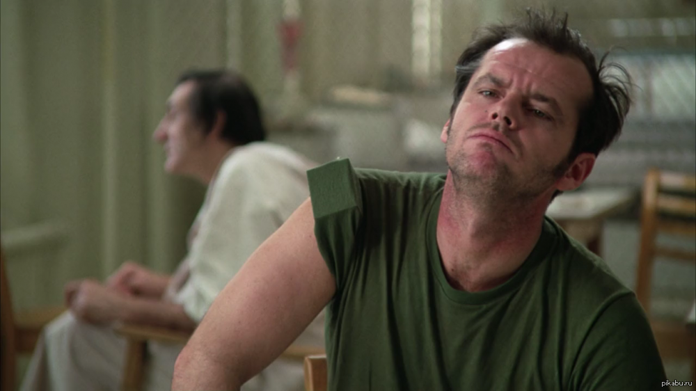 One in the over. Милош форман пролетая над гнездом кукушки. Пролетая над гнездом кукушки макмерфи. Джек николсон пролетая над гнездом. Макмёрфи пролетая над гнездом кукушки.