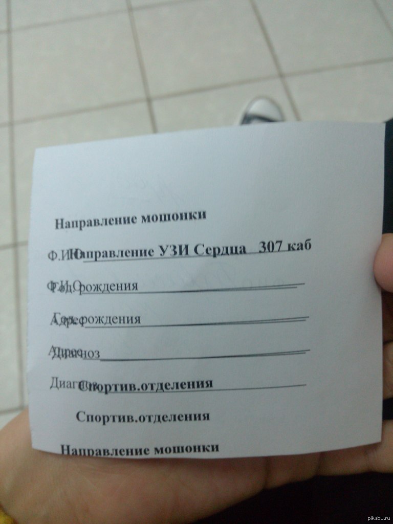 Направление на узи образец