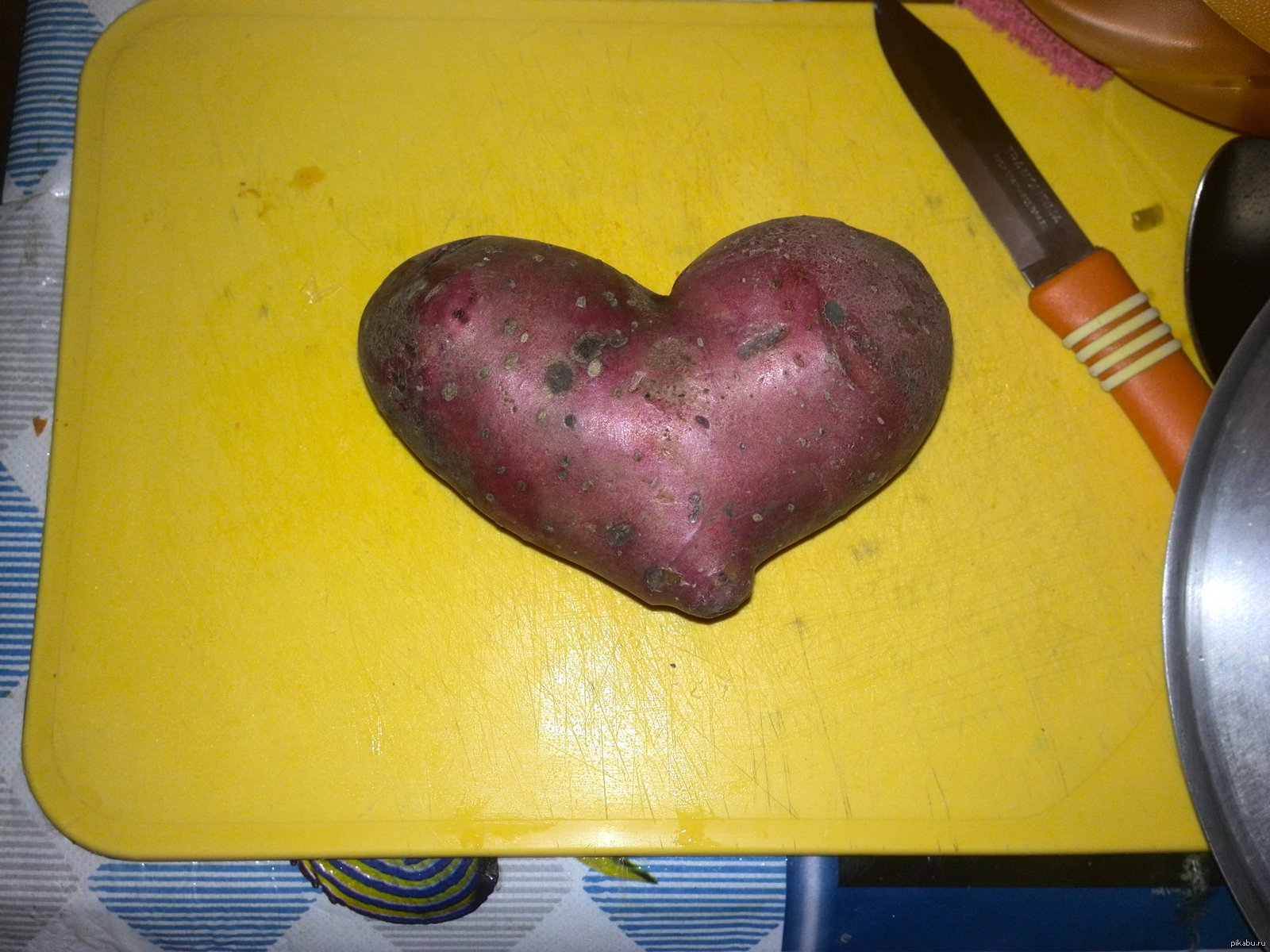 Поделка из картошки в виде сердечка
