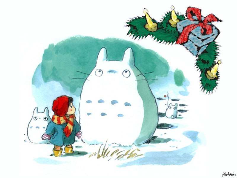 хаяо миядзаки новый год арт. хаяо миядзаки тоторо. студия гибли аниме про зиму. хаяо миядзаки рождество. аниме хаяо миядзаки новый год.