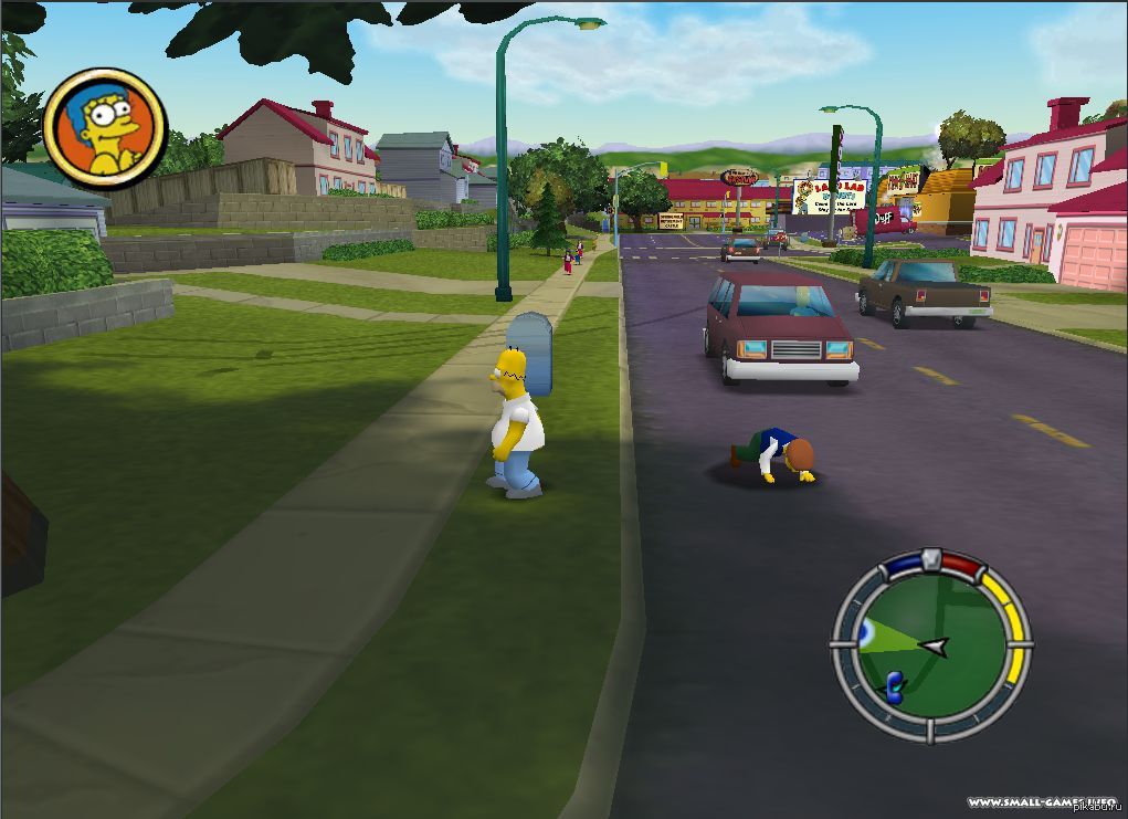 Игра идет стоит. Simpsons игра. The Simpsons Hit & Run. Компьютерная игра симпсоны Hit and Run. The Simpsons Hit Run 2003.