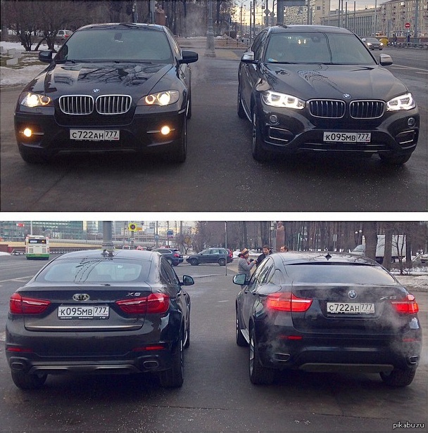 Разница 64. БМВ х5 и х6. БМВ х6 и х5 рядом. БМВ х6 и БМВ х4 рядом. BMW x4 и x6.