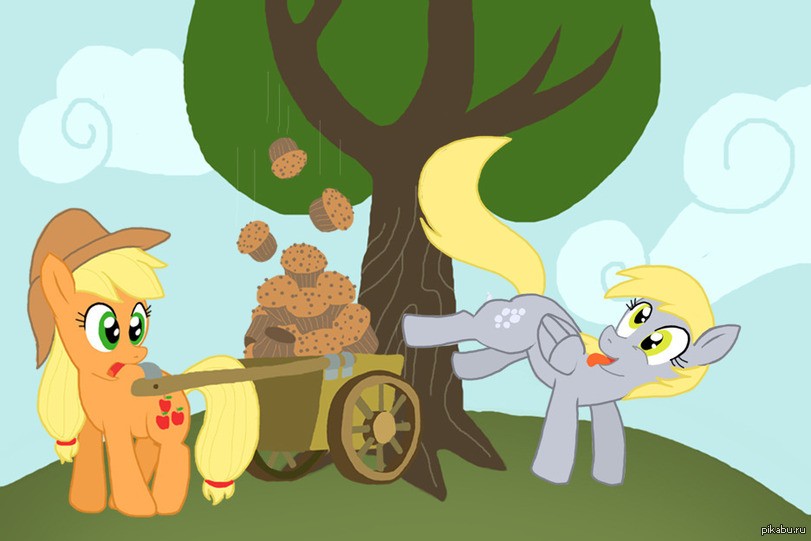 Muffins - My little pony, Muffins, Derpy hooves, Applejack