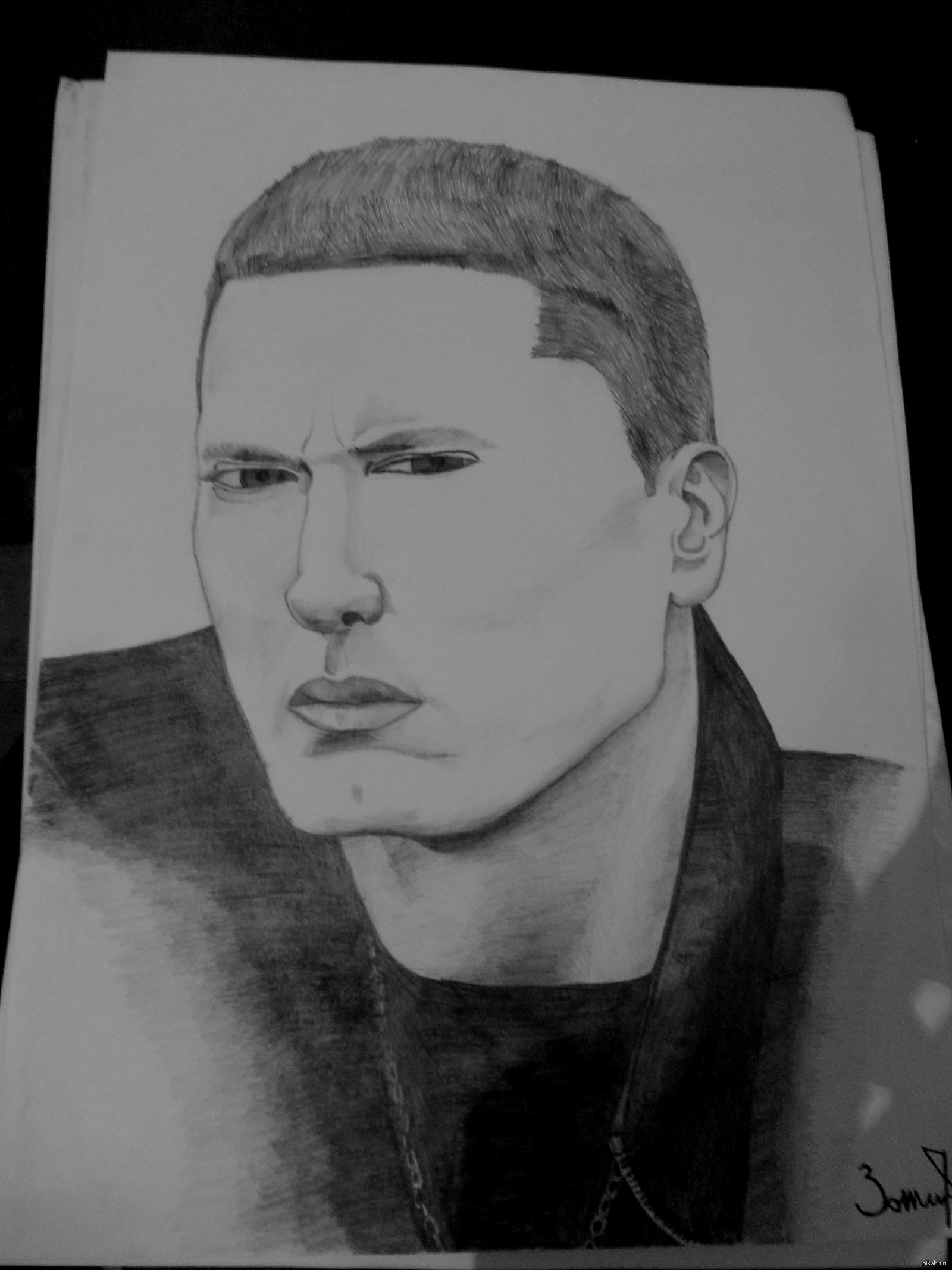 Рисунок eminem карандашом