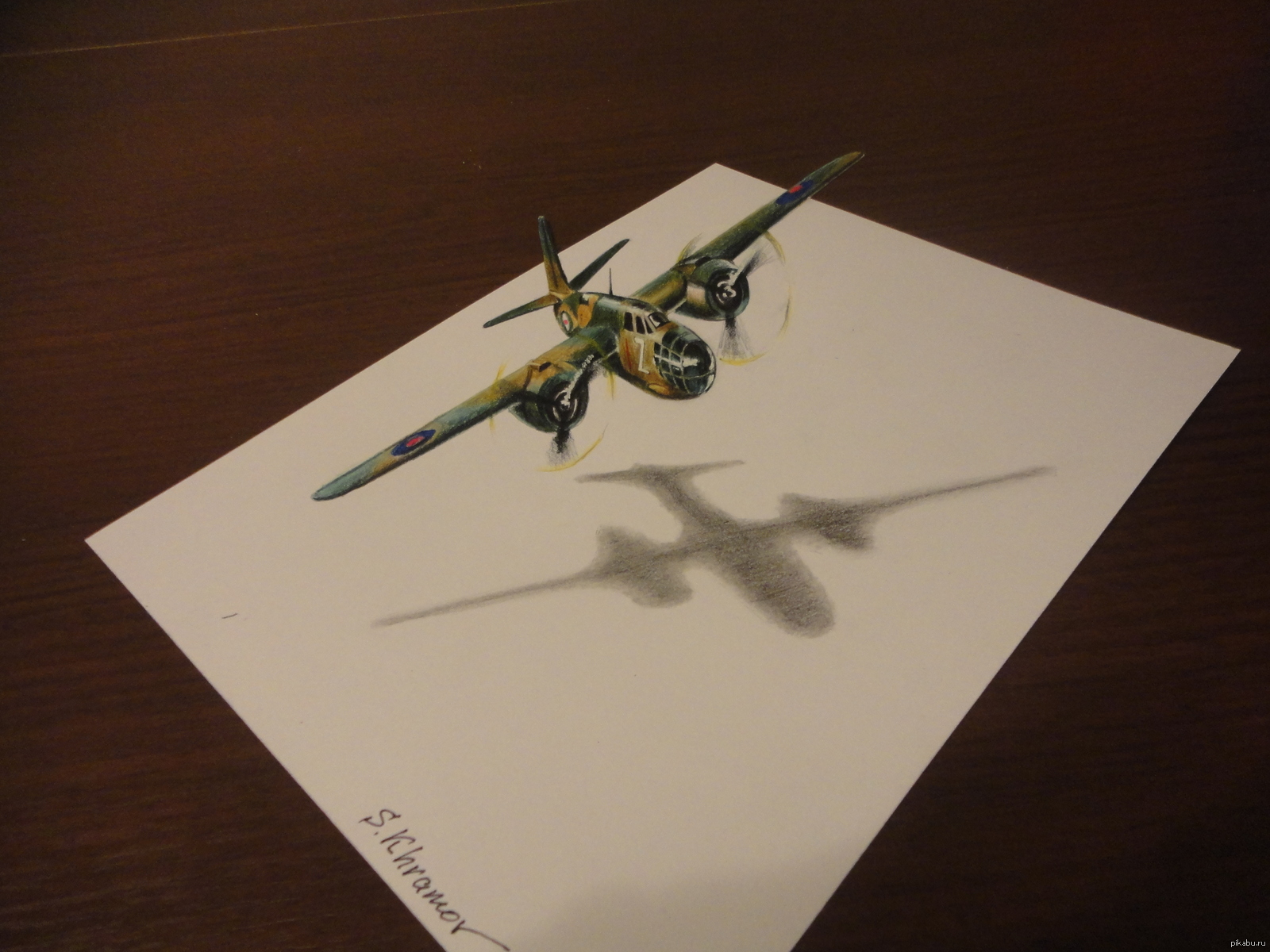 I drew an airplane - 3D graphics, Drawing, My drawings, Airplane