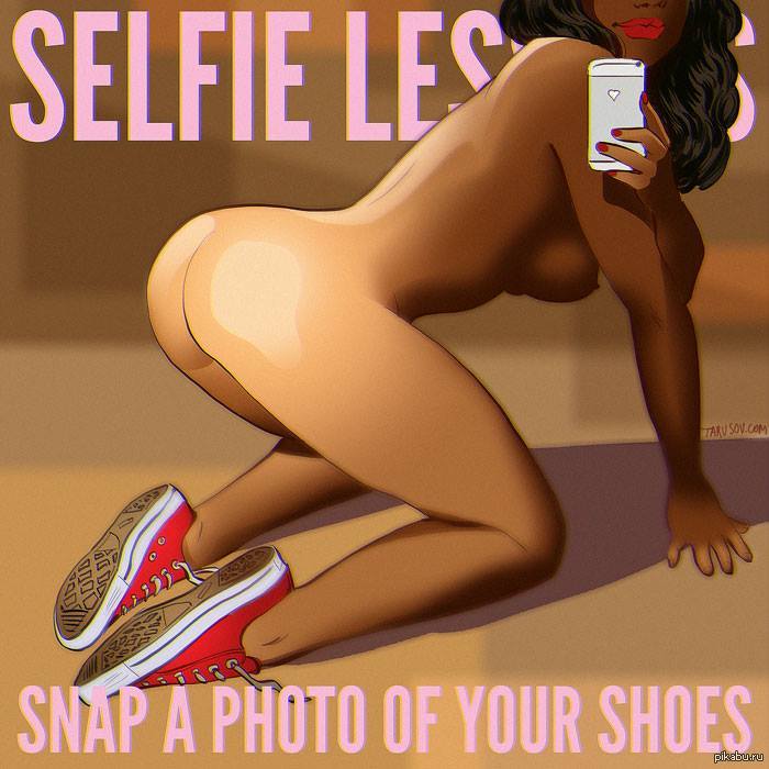 Selfie lessons - NSFW, , , Art, Nudity, Selfie, Andrey Tarusov, Girls, Booty