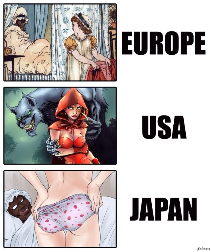 Little Red Riding Hood - NSFW, Japan, USA, America, Europe, Comics, Pantsu, Wolf, Little Red Riding Hood