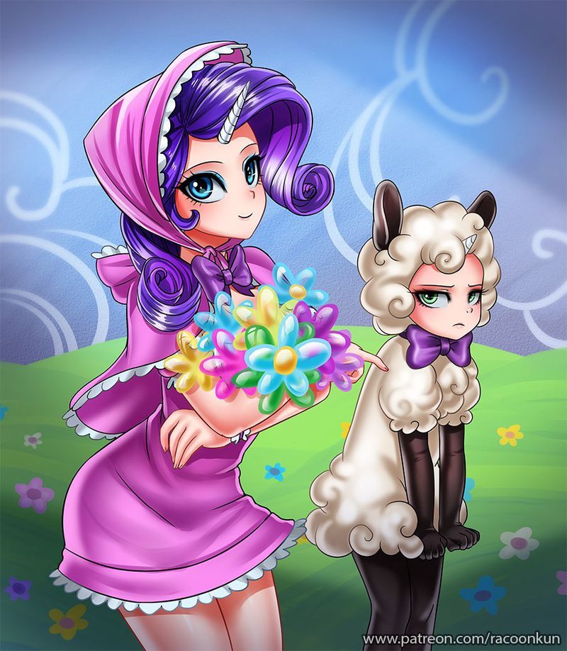 Rarity and little sister - My Little Pony, Rarity, Sweetie Belle, Racoonkun, MLP Season 7, Хуманизация