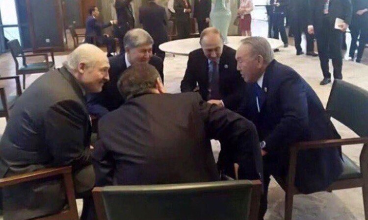 Old friends - Vladimir Putin, Nursultan Nazarbaev, Almazbek Atambayev, Alexander Lukashenko, Mirziyoyev