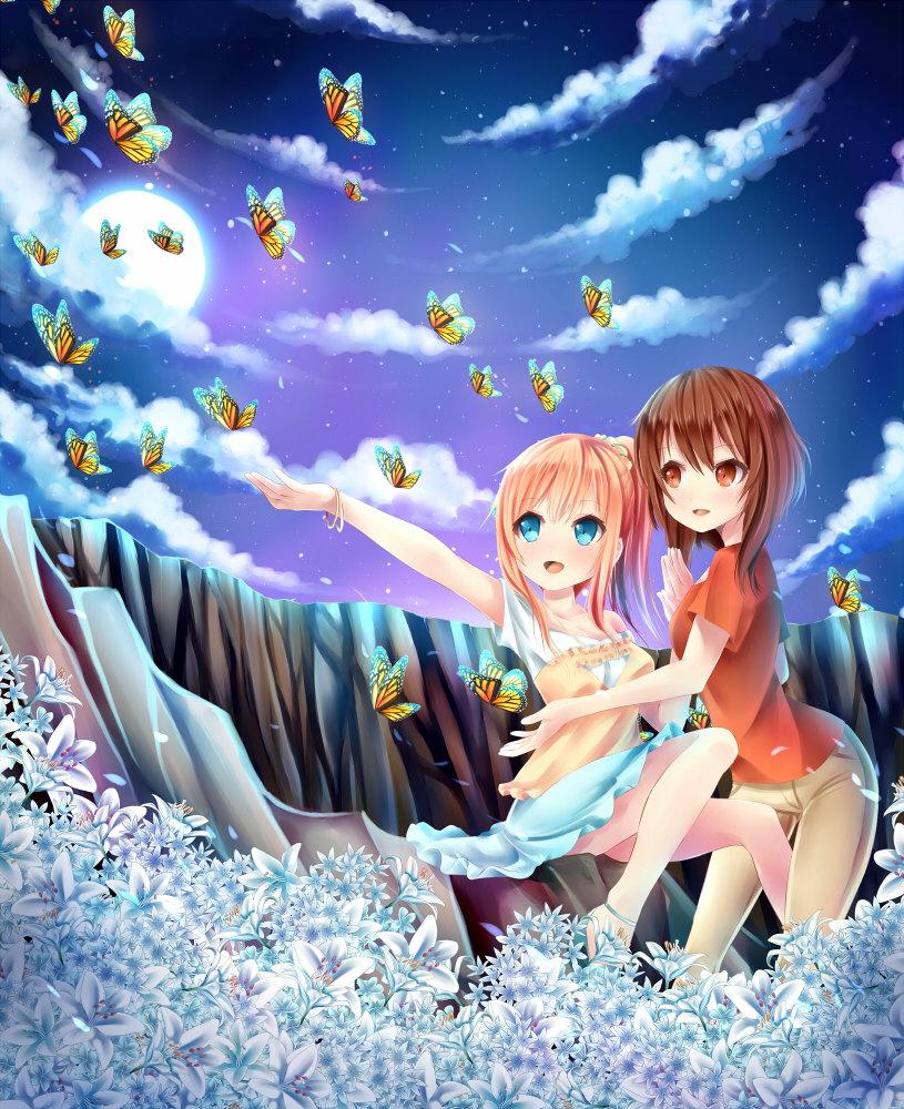 Amber & Marina (Highway Blossoms) - Anime art, Anime, Not anime, Art, Amber, Marina, 