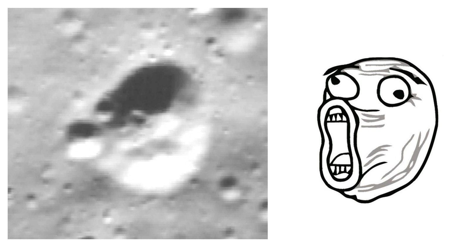 All emoticons that have ever been and will be invented have existed on the moon before. - moon, , Pareidolia