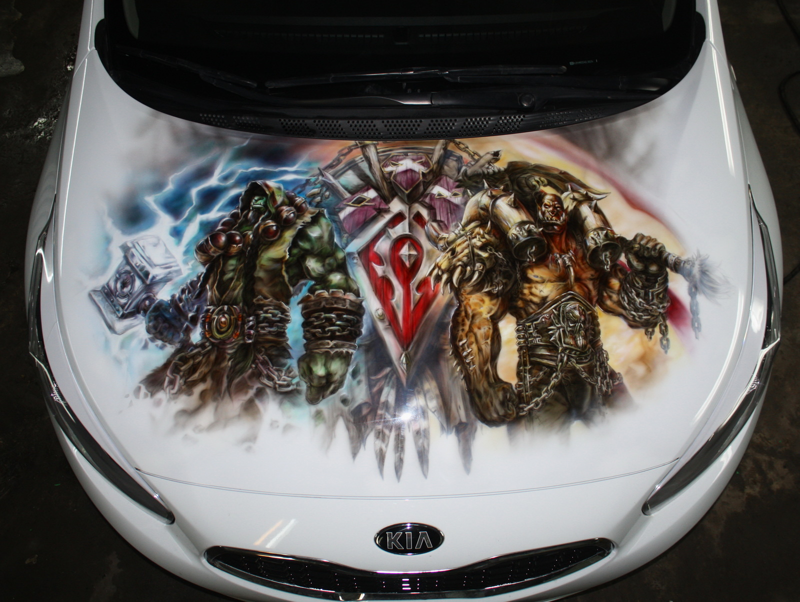 Airbrushing on the hood of the Kia Sid. - My, Airbrushing, , , Kia, , Kia Ceed, Tyumenaero, Longpost