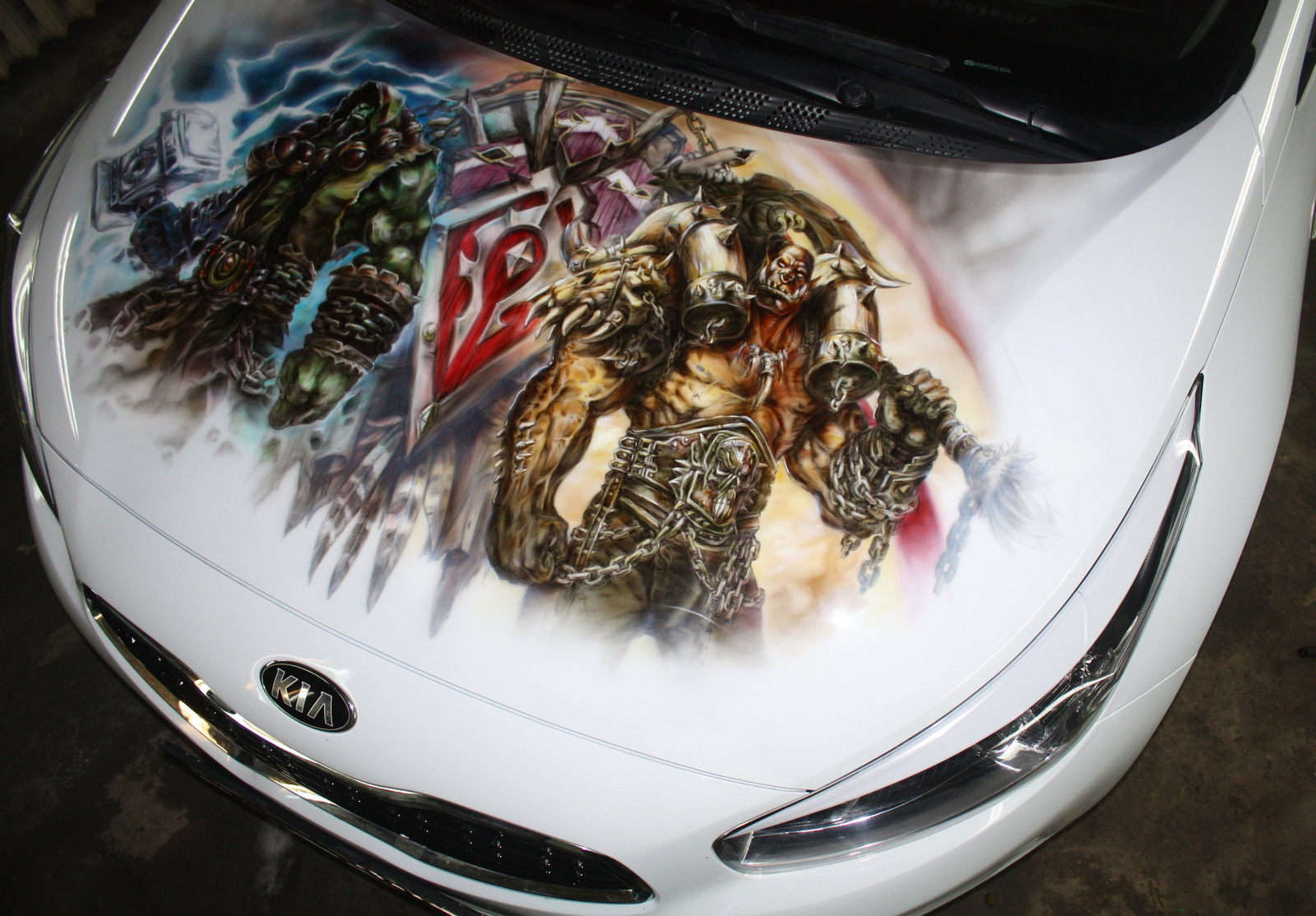 Airbrushing on the hood of the Kia Sid. - My, Airbrushing, , , Kia, , Kia Ceed, Tyumenaero, Longpost