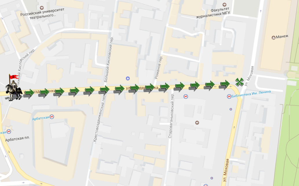 Идея изображения маршрута в Гугл-картах - Моё, HOMM III, Москва, Карты
