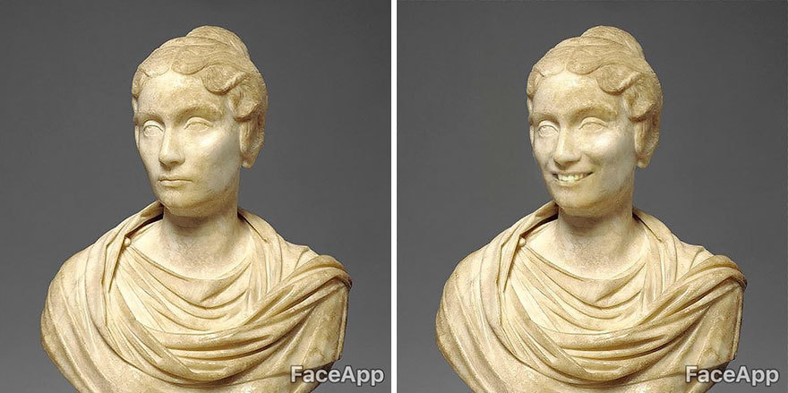 The guy goes to museums and “makes fun” old portraits using the FaceApp application - Faceapp, Museum, Exhibit, Smile, Longpost