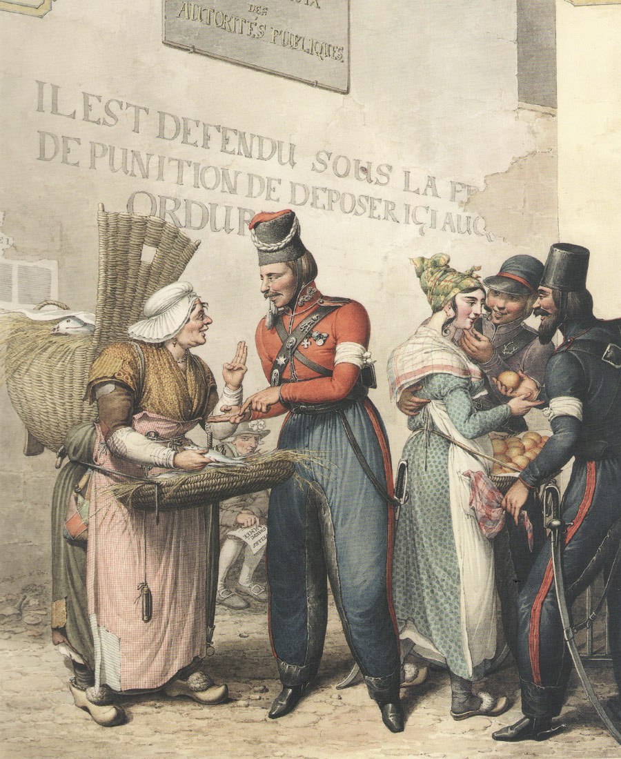 Russian Cossacks in Paris in 1814 - League of Historians, , Watercolor, Paris, Cossacks, 1814, Longpost