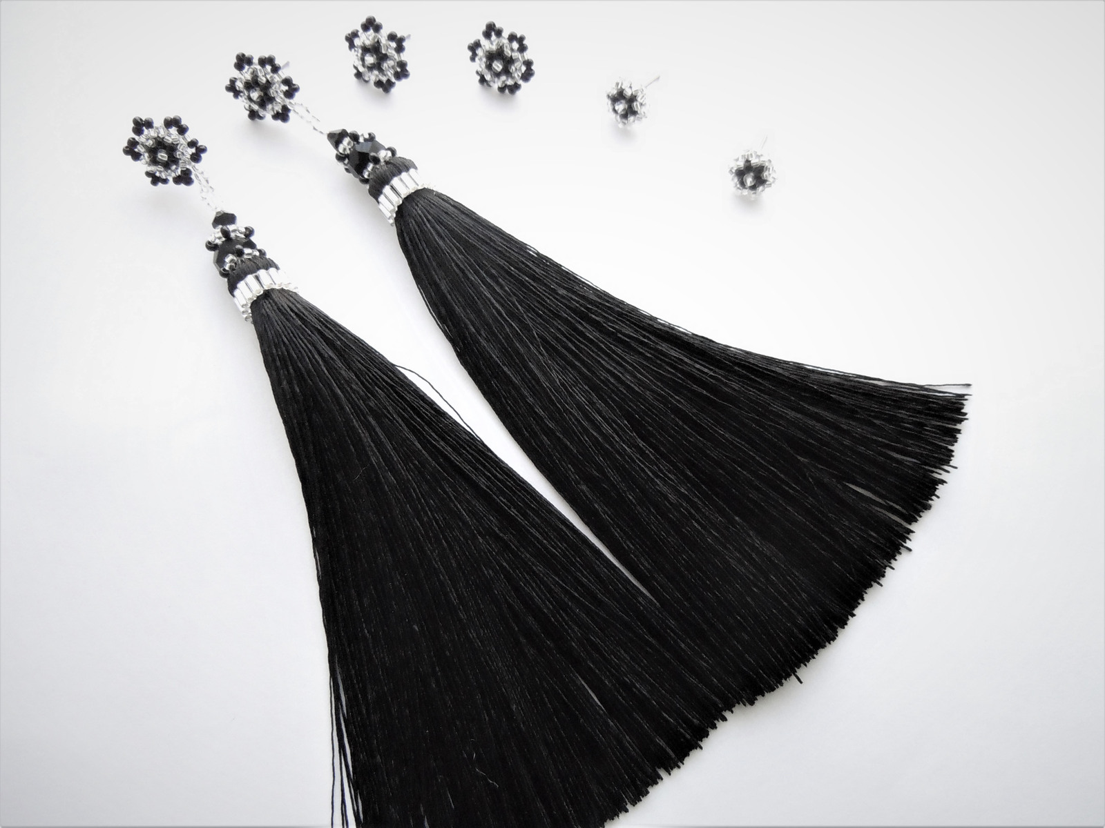 Tassel earrings - My, Handmade, Earrings, Brightness, , , Beading, Longpost