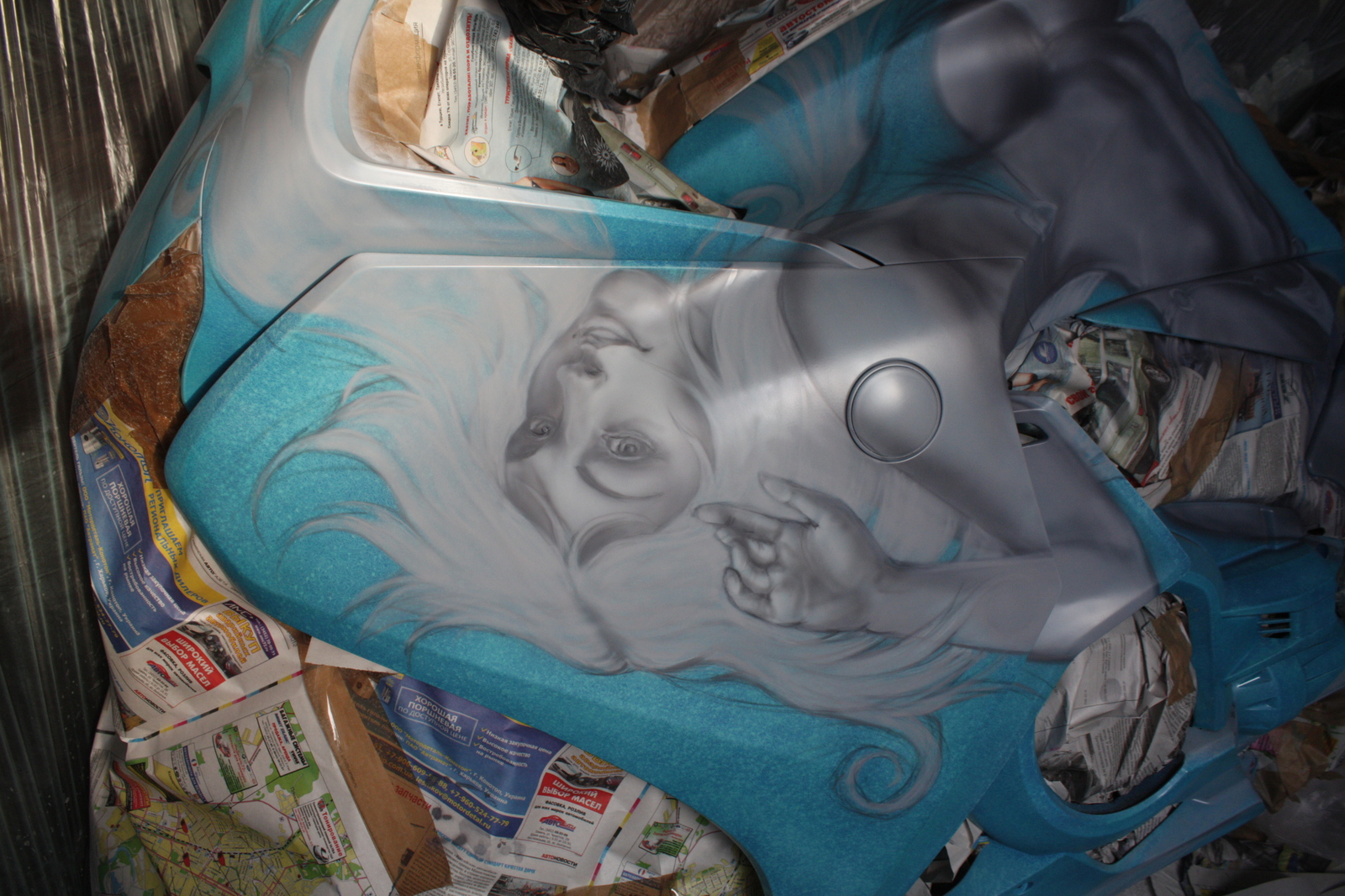 Airbrushing on a Honda VFR bike, Argentum style :)) a bit of the process (part 2) - My, Airbrushing, Tyumen, Tyumenaero, , Honda vfr, Tyumenaero, Airbrushing72, Longpost