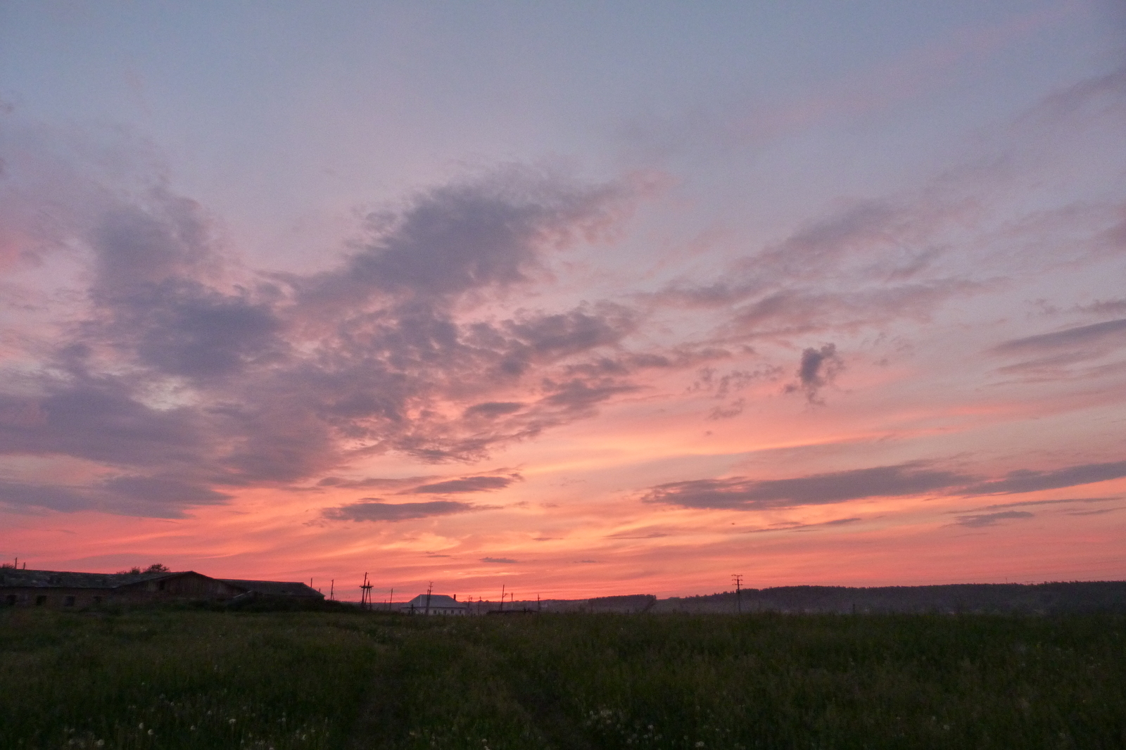 Sunsets - My, Sunset, Sky, The sun, Beautiful, Grass, Longpost