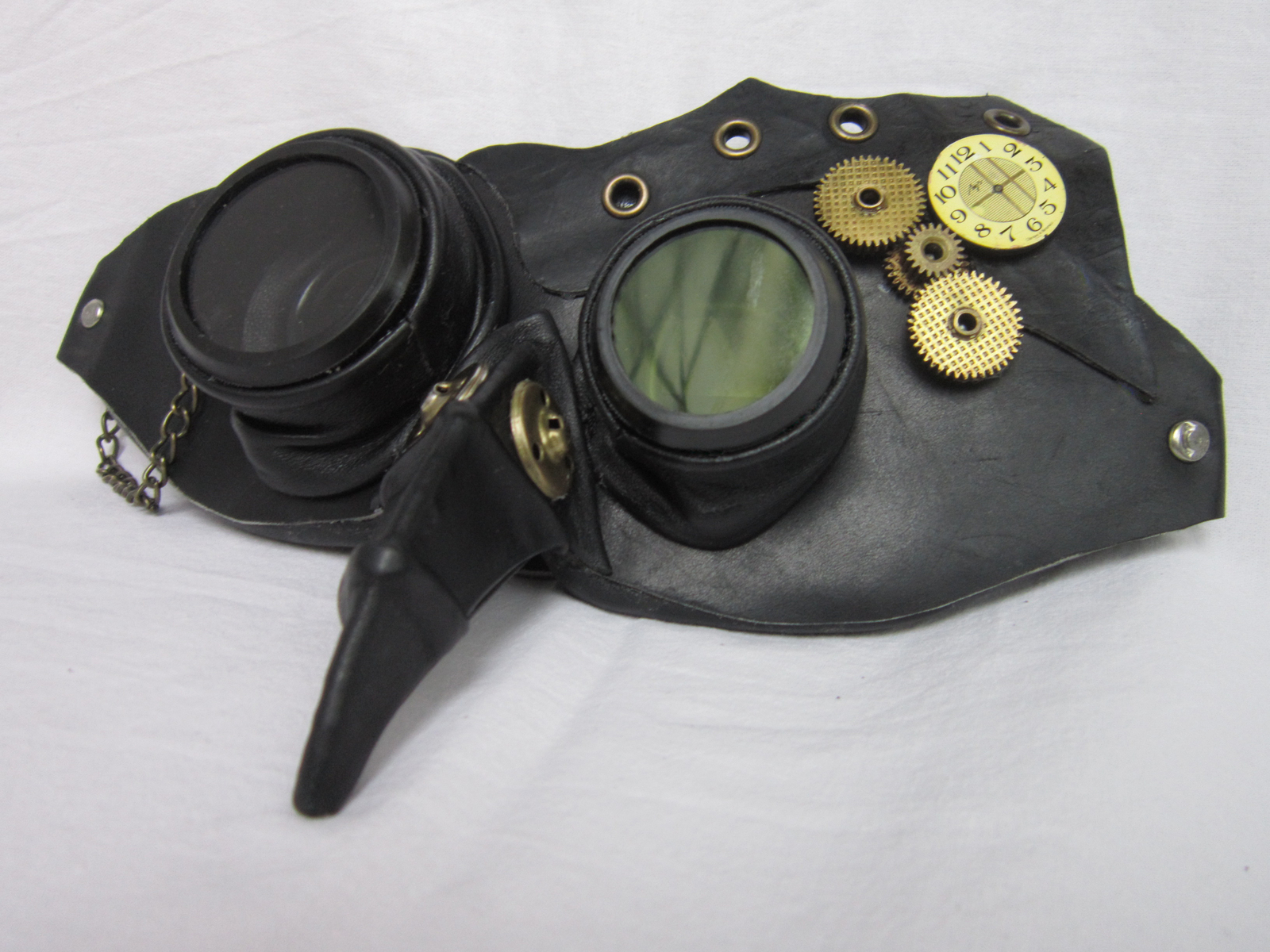 Steampunk goggles and respirator - My, Steampunk, Leather, Handmade, Crafts, Longpost