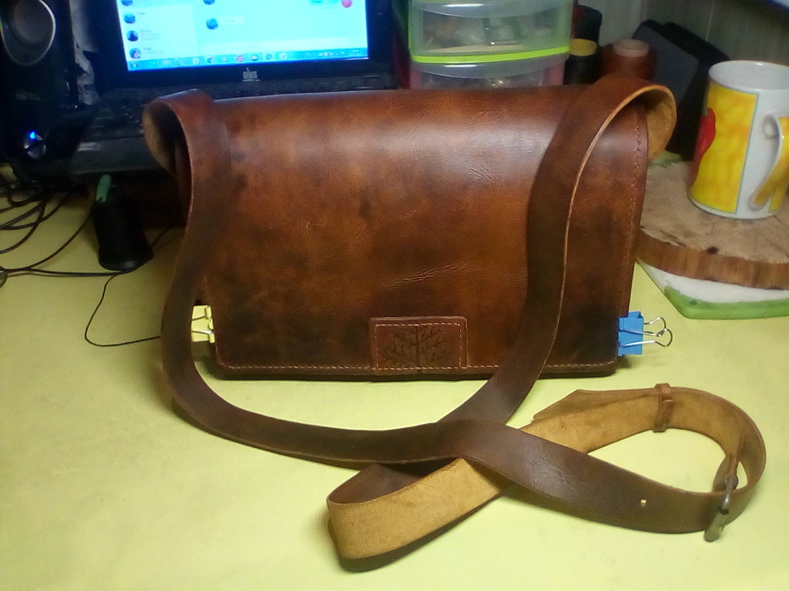 Leather bag - My, Leather products, With your own hands, Handmade, Longpost