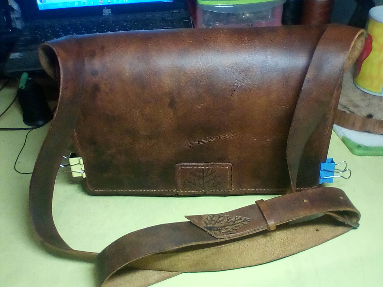 Leather bag - My, Leather products, With your own hands, Handmade, Longpost