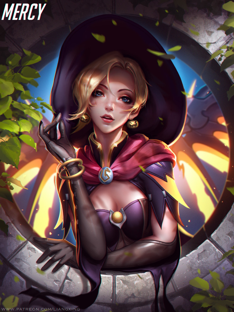 Ведьма с ангельской внешностью - Liang Xing, Witch mercy, Mercy, Overwatch