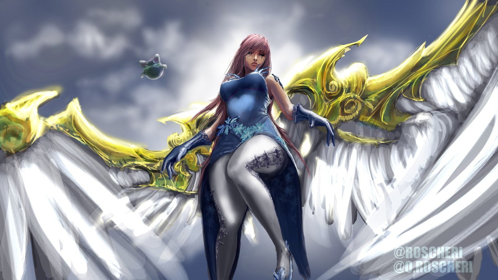 Spiritshaper (fanart) - My, Digital drawing, Angel, Druid, Revelation Online, Fantasy, 