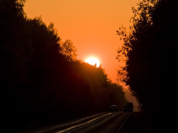 Tula region - My, Sunset, , Road