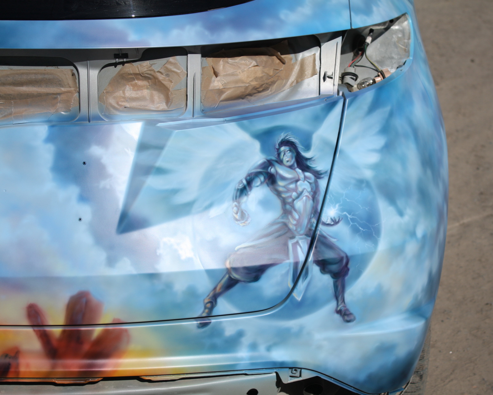 Airbrushing aft Honda Civic 5D, A bit of process - My, Airbrushing, , Honda civic, 5d, Tyumen, Airbrushing72, Tyumenaero, Tyumenaero, Longpost