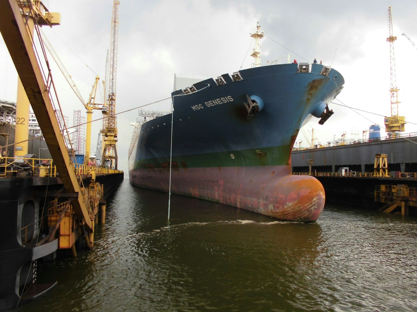 Ship damage, grounding - My, Vessel, Repair, Singapore, Longpost