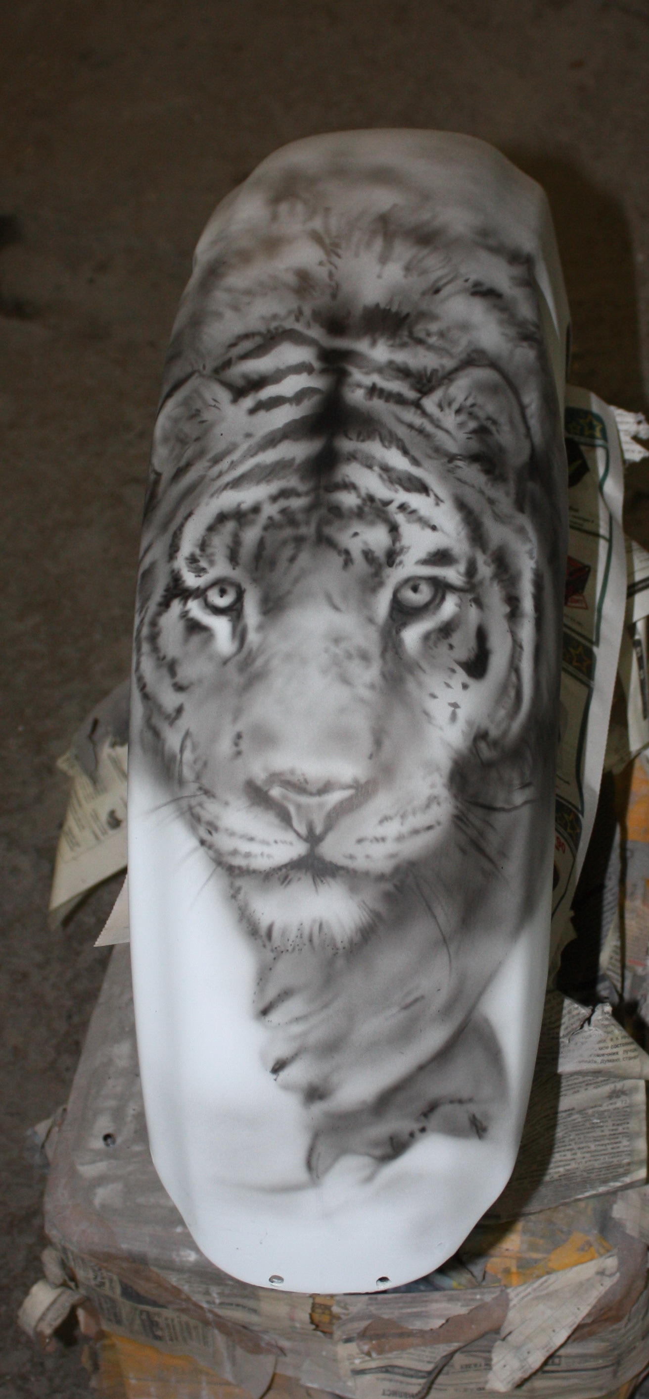 Airbrushing on Yamaha Dragstar, tigers... A bit of the process. - My, Airbrushing, , Yamaha, Airbrushing72, Tyumen, Tyumenaero, Tyumenaero, Longpost