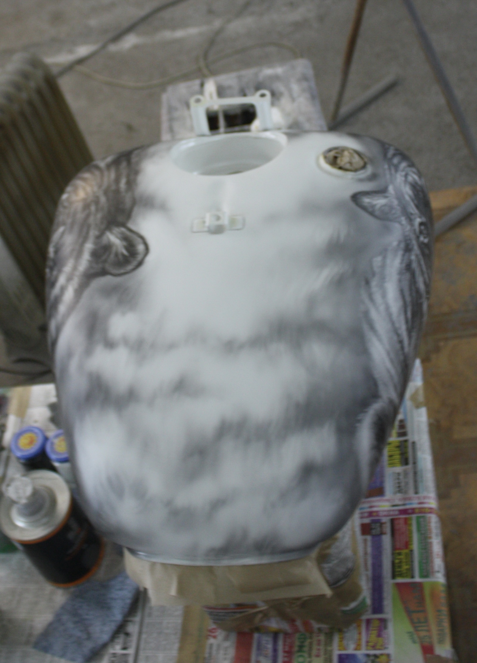 Airbrushing on Yamaha Dragstar, tigers... A bit of the process. - My, Airbrushing, , Yamaha, Airbrushing72, Tyumen, Tyumenaero, Tyumenaero, Longpost