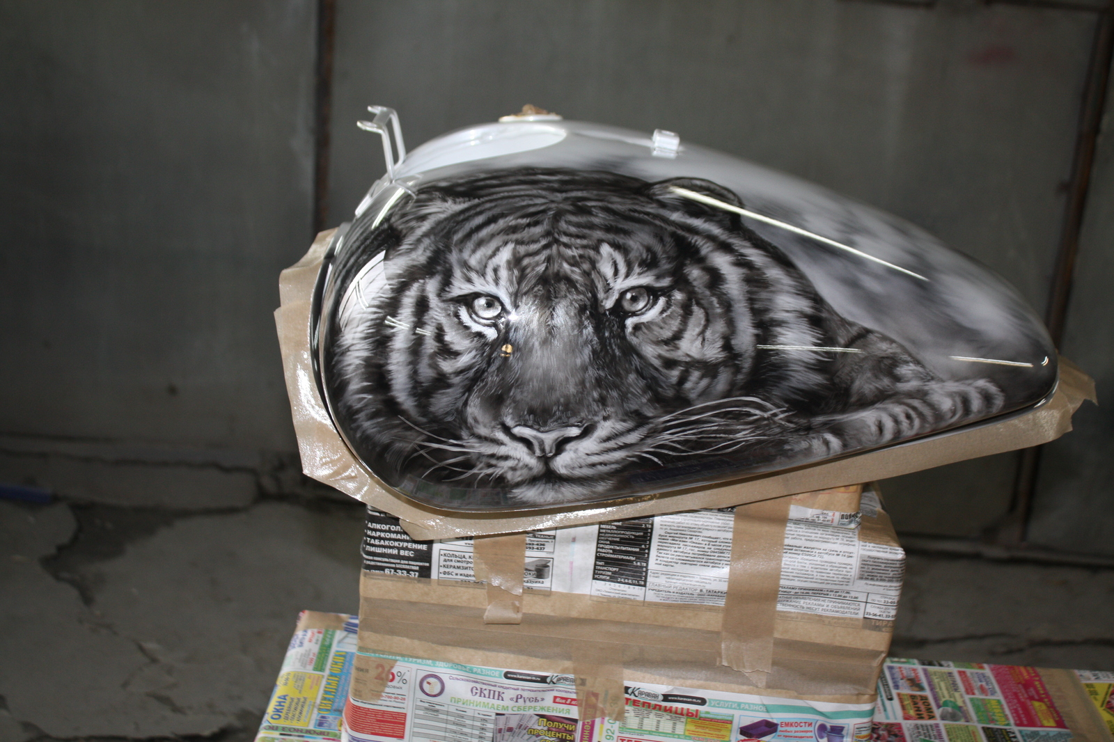 Airbrushing on Yamaha Dragstar, tigers... A bit of the process. - My, Airbrushing, , Yamaha, Airbrushing72, Tyumen, Tyumenaero, Tyumenaero, Longpost